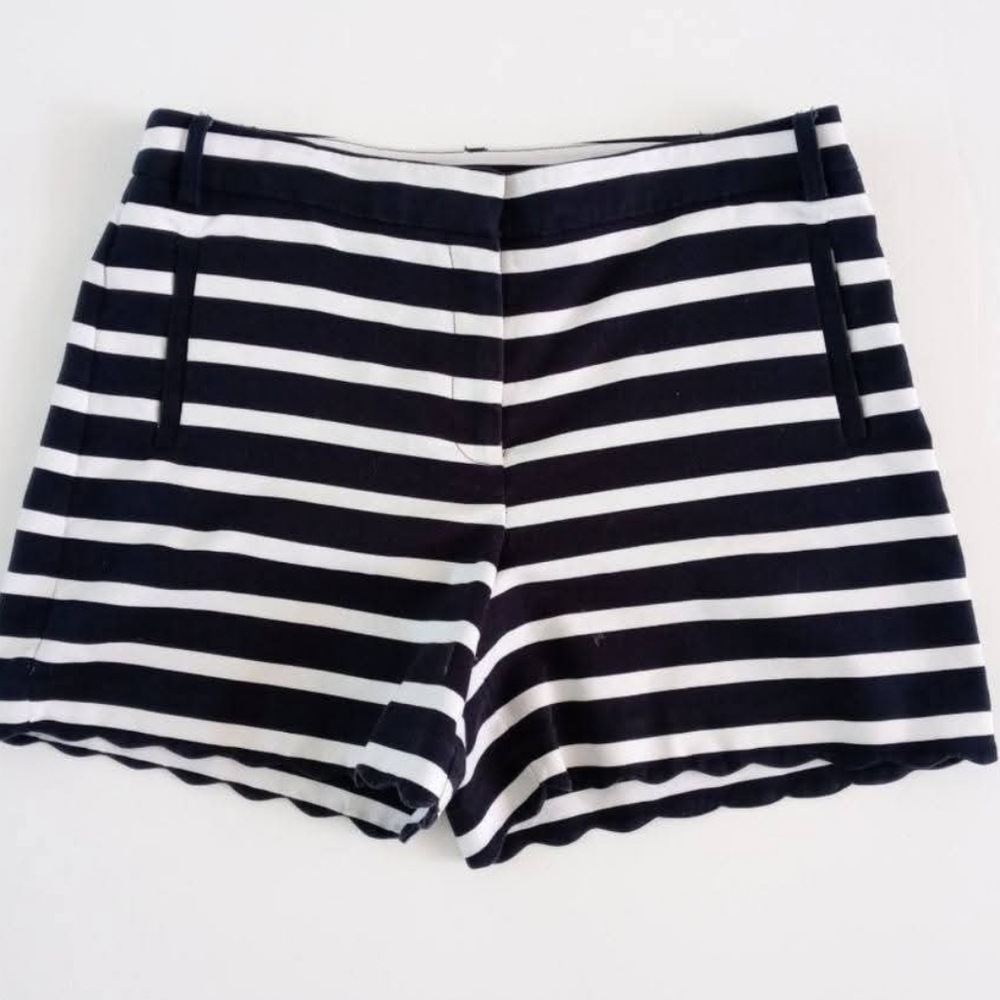 Anne KLEIN Striped Black and White Women's Shorts